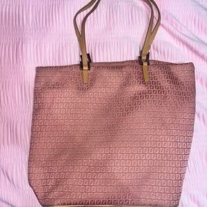 Fendi Pink Zucca Print Tote Bag